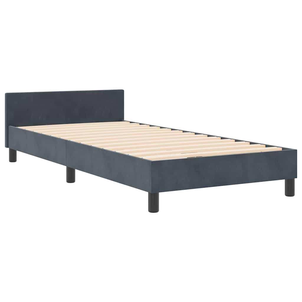 Krevet s opruga kutije Tamno siva 100 x 200 cm Baršun