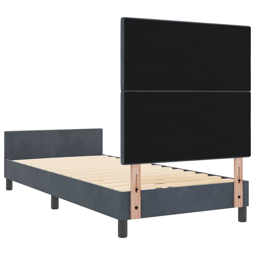 Krevet s opruga kutije Tamno siva 100 x 200 cm Baršun