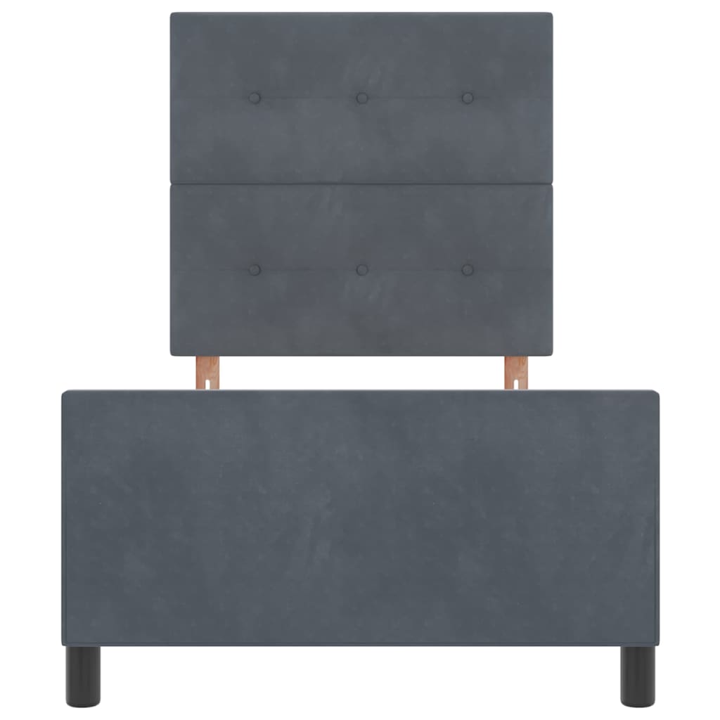 Krevet s opruga kutije Tamno siva 100 x 200 cm Baršun