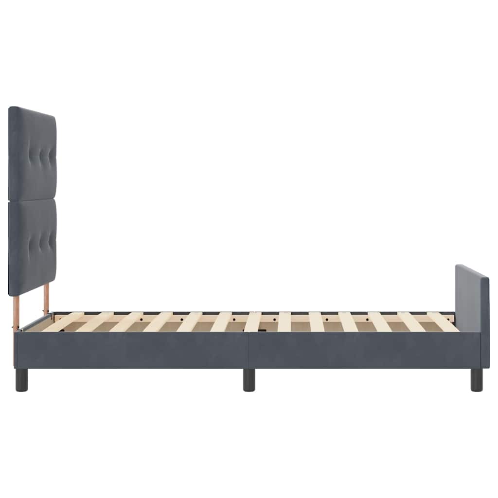 Krevet s opruga kutije Tamno siva 100 x 200 cm Baršun