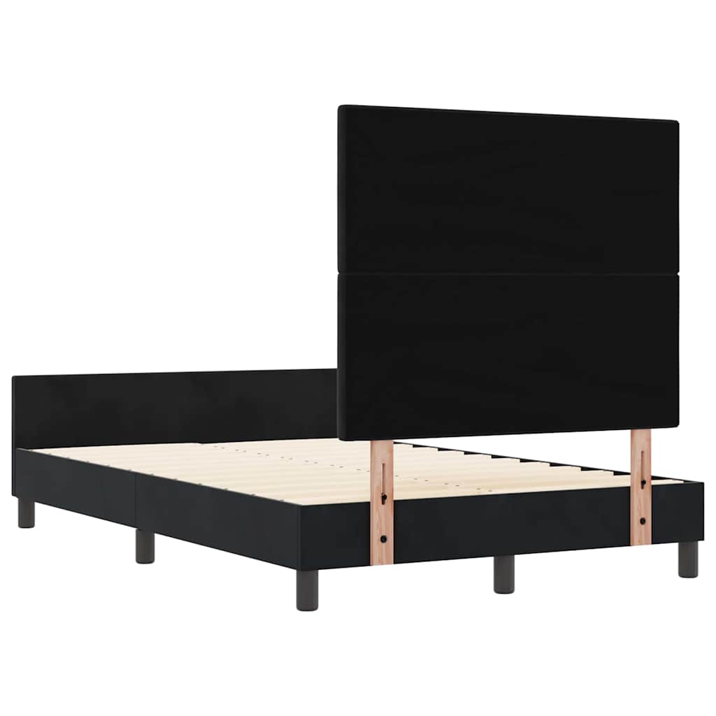 Krevet s opruga kutije s uzglavljem Crna 120 x 190 cm Baršun