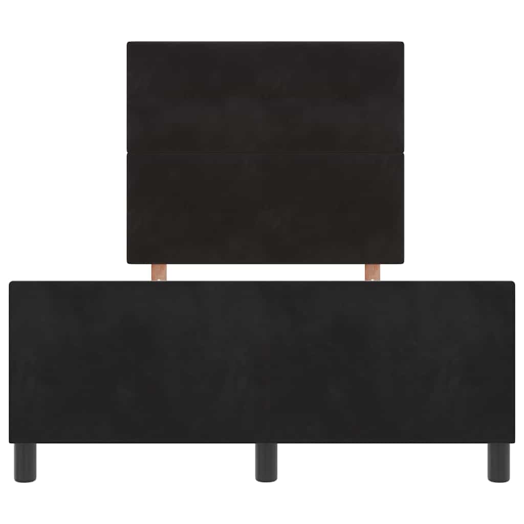 Krevet s opruga kutije s uzglavljem Crna 120 x 190 cm Baršun