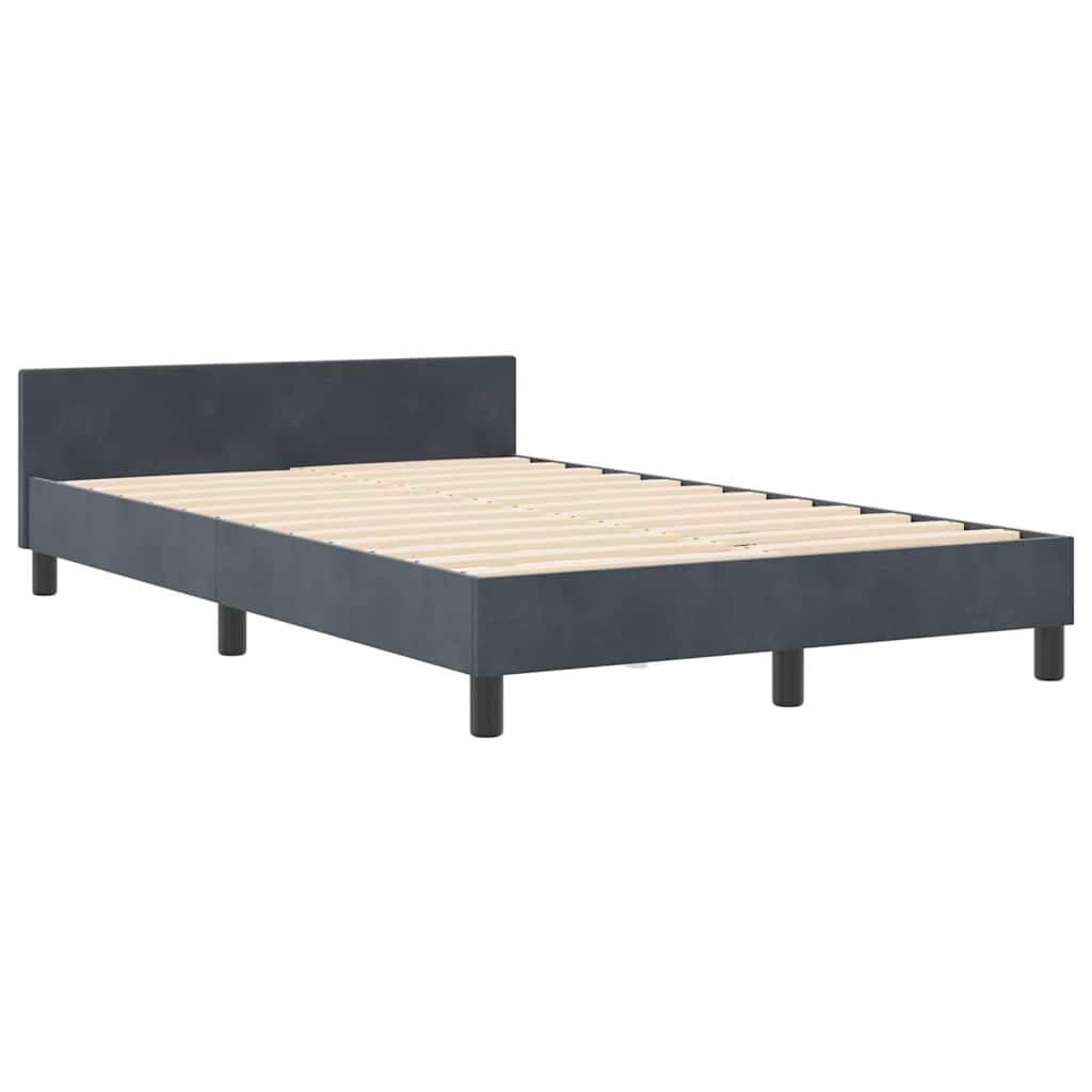 Krevet s opruga kutije Tamno siva 120 x 200 cm Baršun