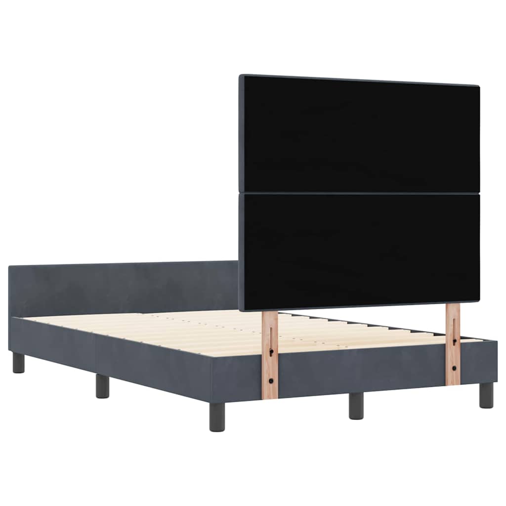 Krevet s opruga kutije Tamno siva 120 x 200 cm Baršun