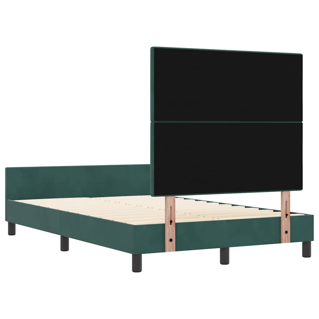 Krevet s opruga kutije Tamnozelena 120 x 200 cm Baršun