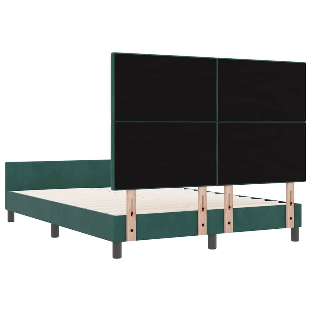 Krevet s opruga kutije Tamnozelena 140 x 200 cm Baršun