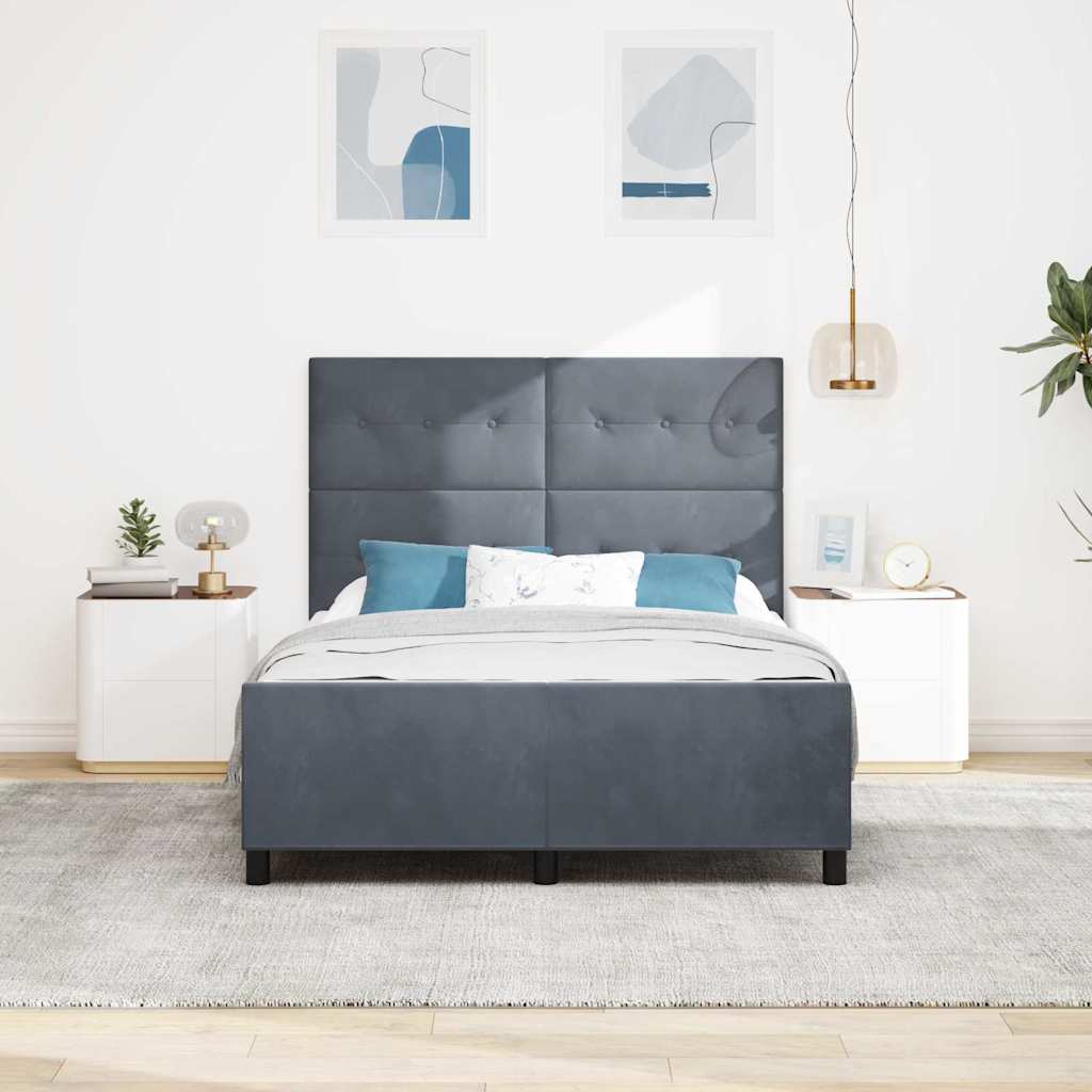 Krevet s opruga kutije Tamno siva 160 x 200 cm Baršun