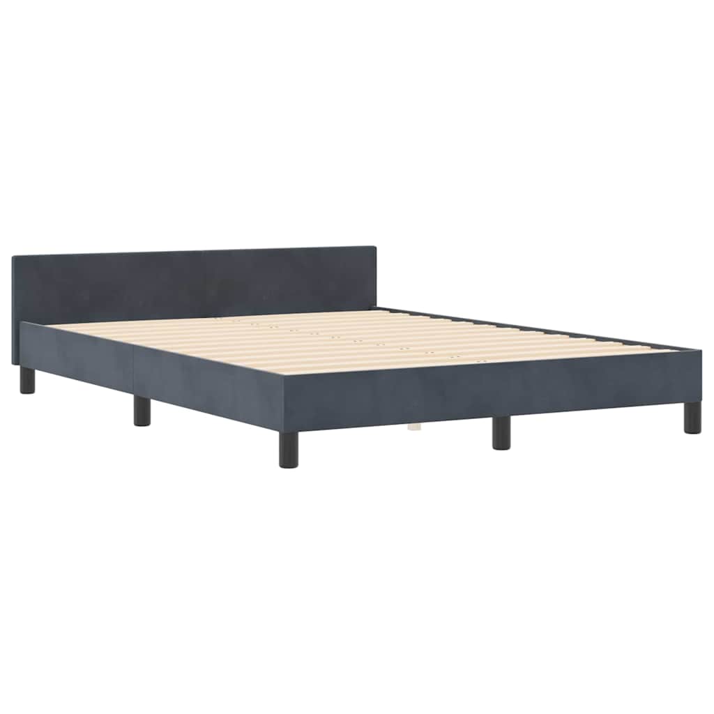 Krevet s opruga kutije Tamno siva 160 x 200 cm Baršun