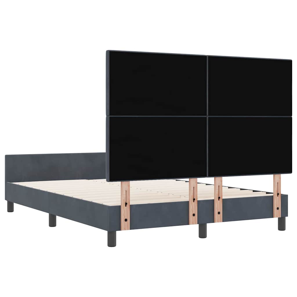 Krevet s opruga kutije Tamno siva 160 x 200 cm Baršun