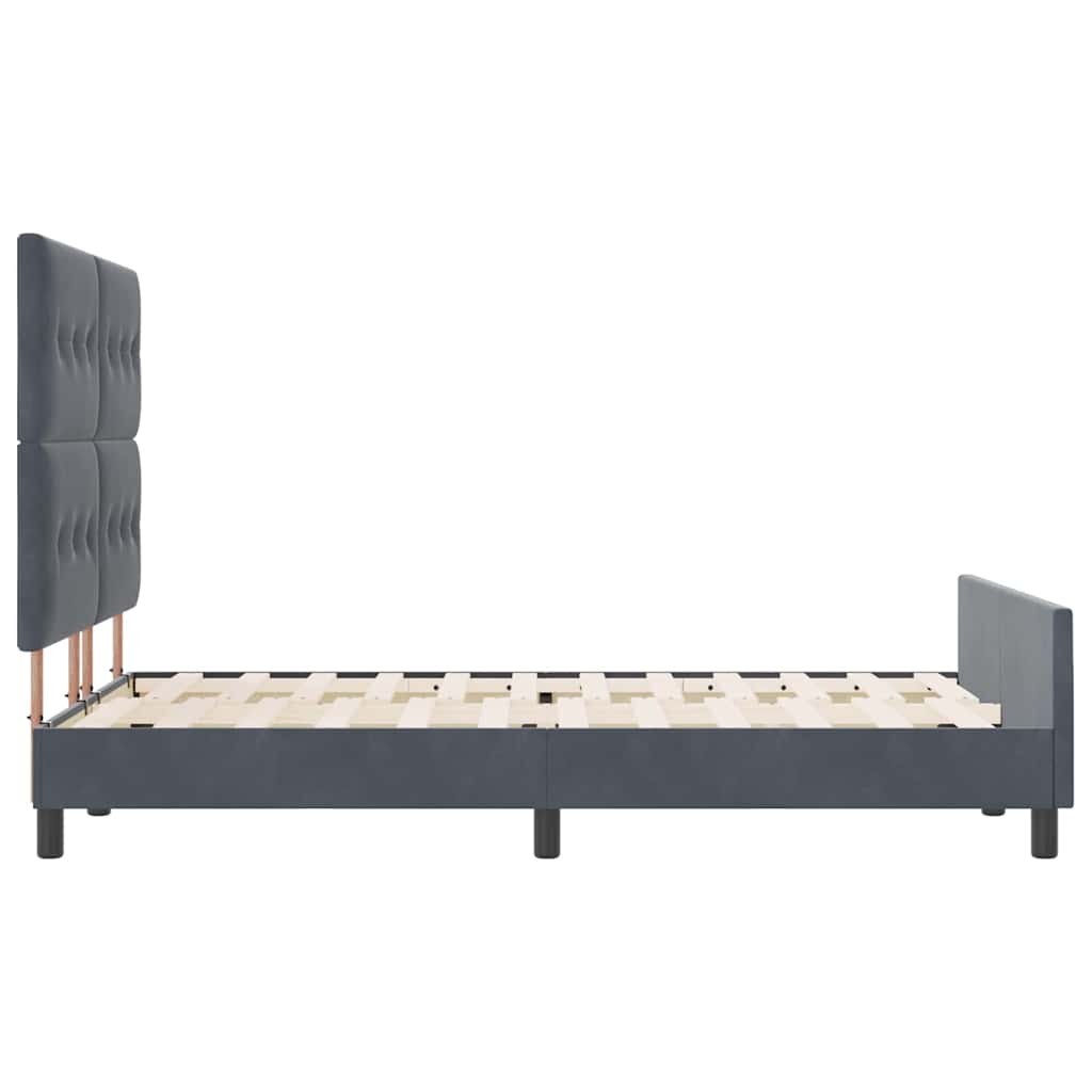 Krevet s opruga kutije Tamno siva 160 x 200 cm Baršun