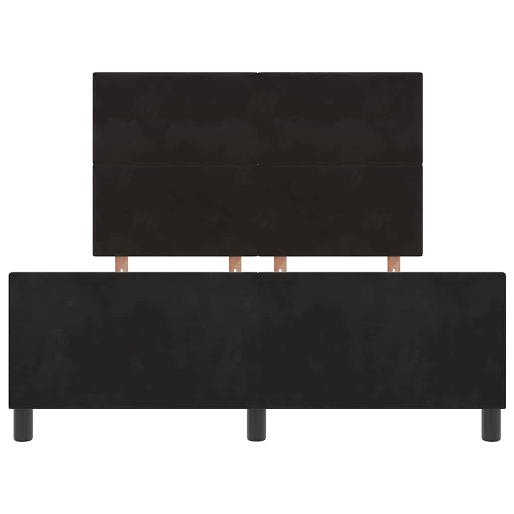 Krevet s opruga kutije s uzglavljem Crna 160 x 200 cm Baršun