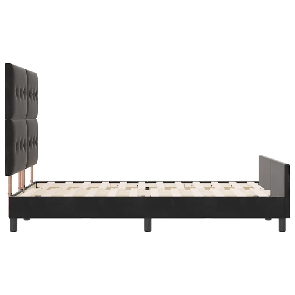 Krevet s opruga kutije s uzglavljem Crna 160 x 200 cm Baršun