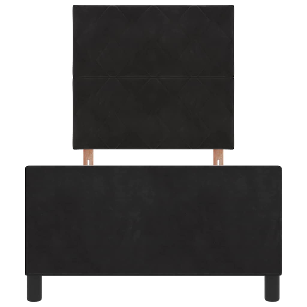 Krevet s opruga kutije s uzglavljem Crna 90 x 200 cm Baršun