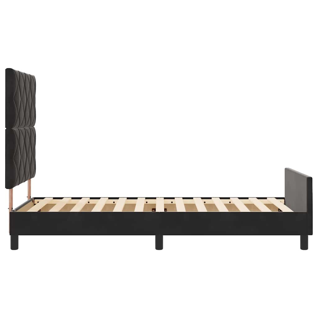 Krevet s opruga kutije s uzglavljem Crna 90 x 200 cm Baršun