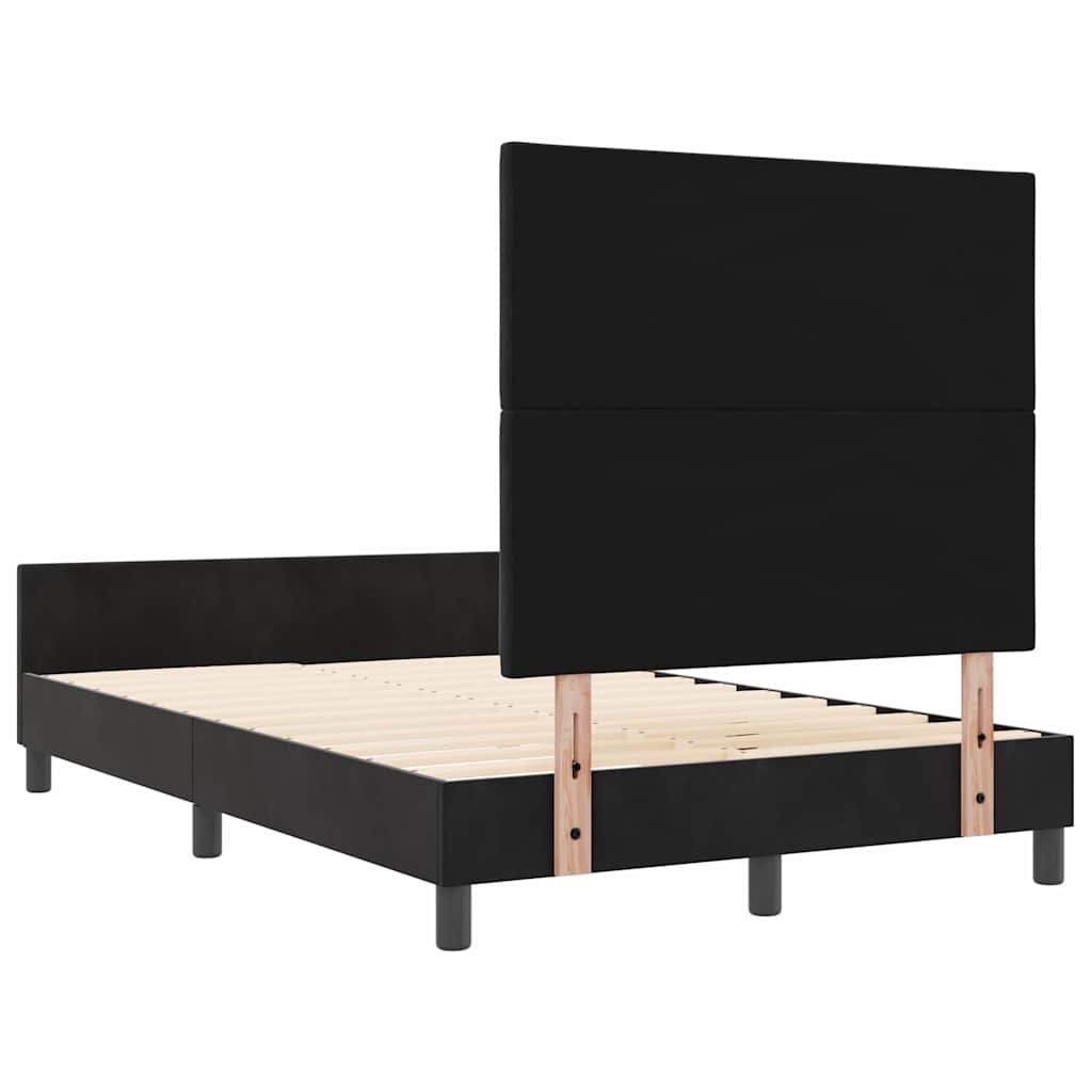 Krevet s opruga kutije s uzglavljem Crna 120 x 190 cm Baršun