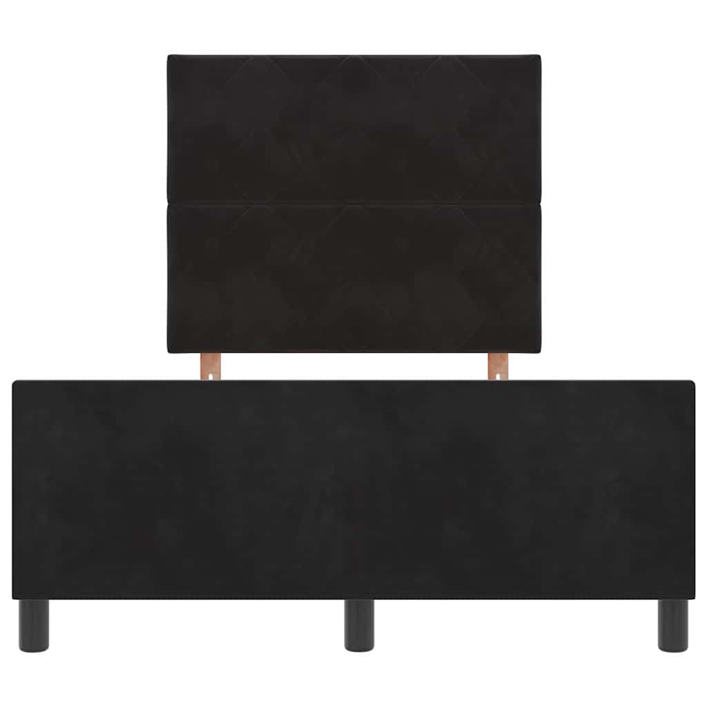 Krevet s opruga kutije s uzglavljem Crna 120 x 190 cm Baršun
