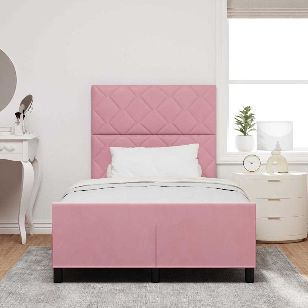 Krevet s opruga kutije Ružičasta 120 x 200 cm Baršun
