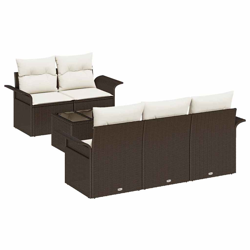 Sjedeća garnitura za vrt 6 pcs Smeđa i krem 55 x 55 x 37 cm