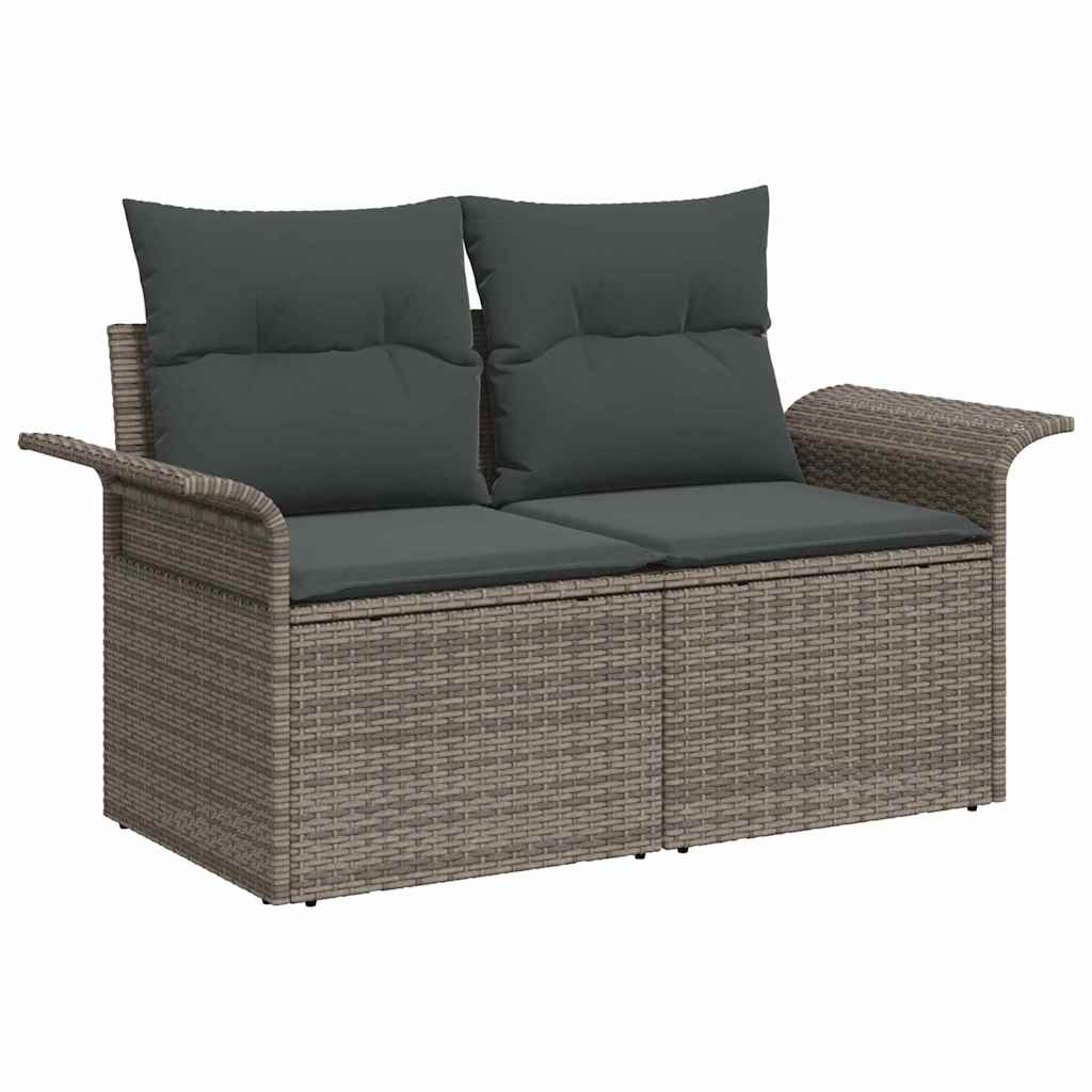 Sjedeća garnitura za vrt s jastukom 6 pcs Siva 55 x 55 x 37 cm