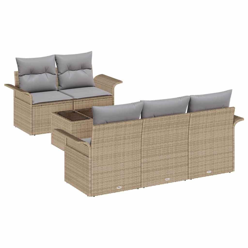 Sjedeća garnitura za vrt 6 pcs Bež i siva 55 x 55 x 37 cm