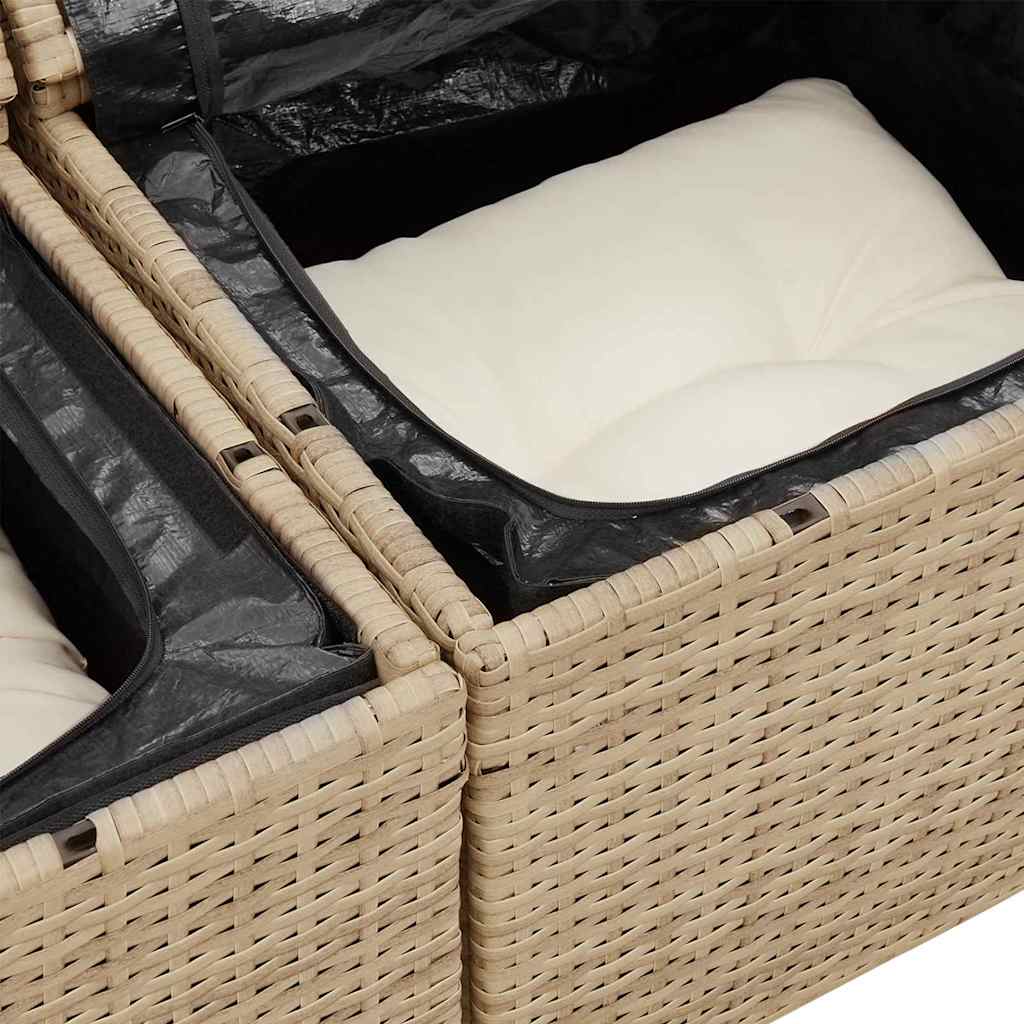 Sjedeća garnitura za vrt 6 pcs Bež i krema 55 x 55 x 37 cm