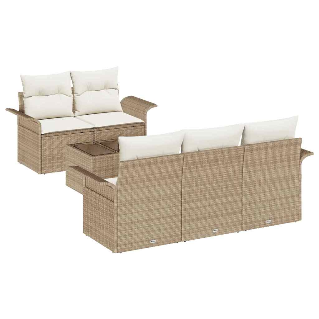 Sjedeća garnitura za vrt 6 pcs Bež i krema 55 x 55 x 37 cm