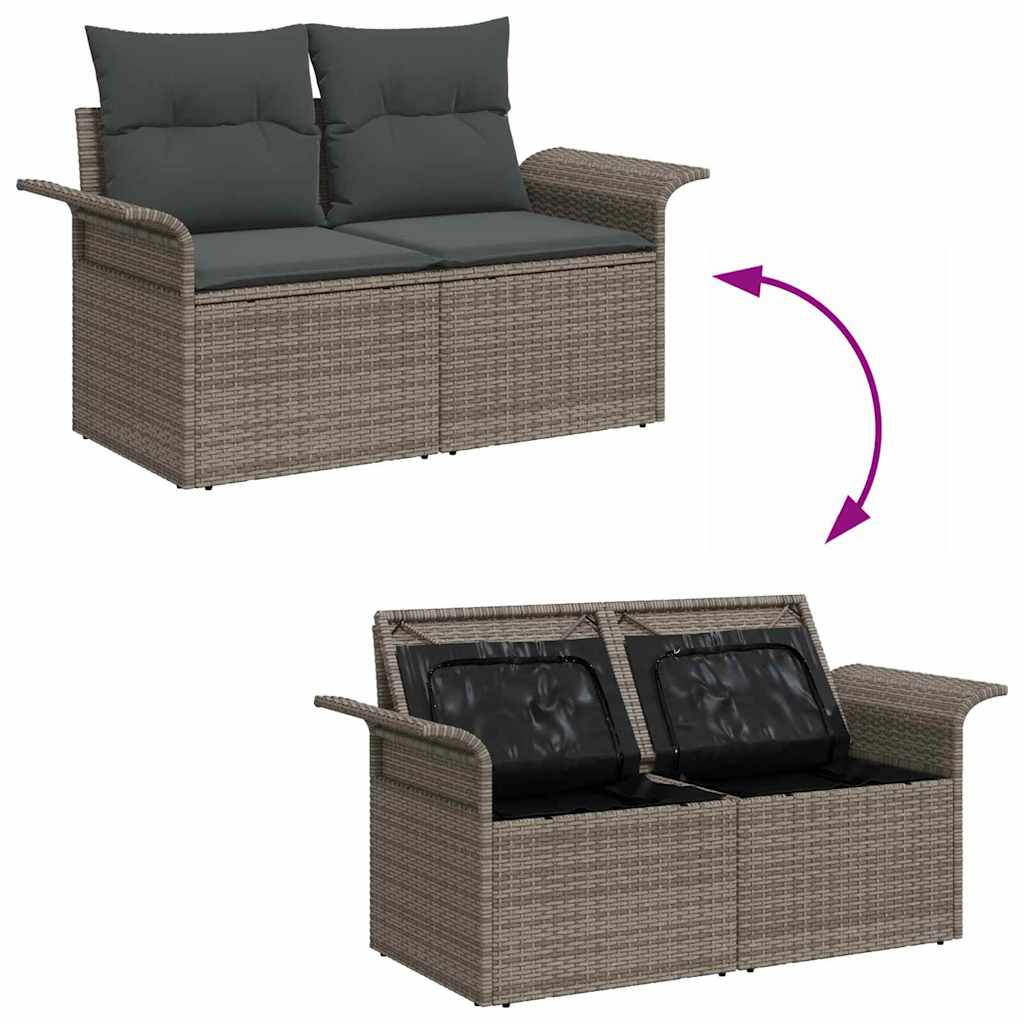 Sjedeća garnitura za vrt 9 pcs Siva 55 x 55 x 37 cm poliratan