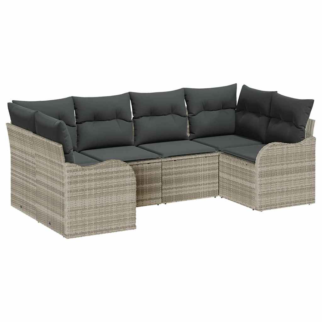 Sjedeća garnitura za vrt 6 kom. Svjetlosiva Poli ratan 121 x 61.5 x 69 cm