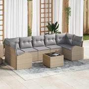 Sjedeća garnitura za vrt 8 pcs Bež i siva 289 x 124 x 69 cm