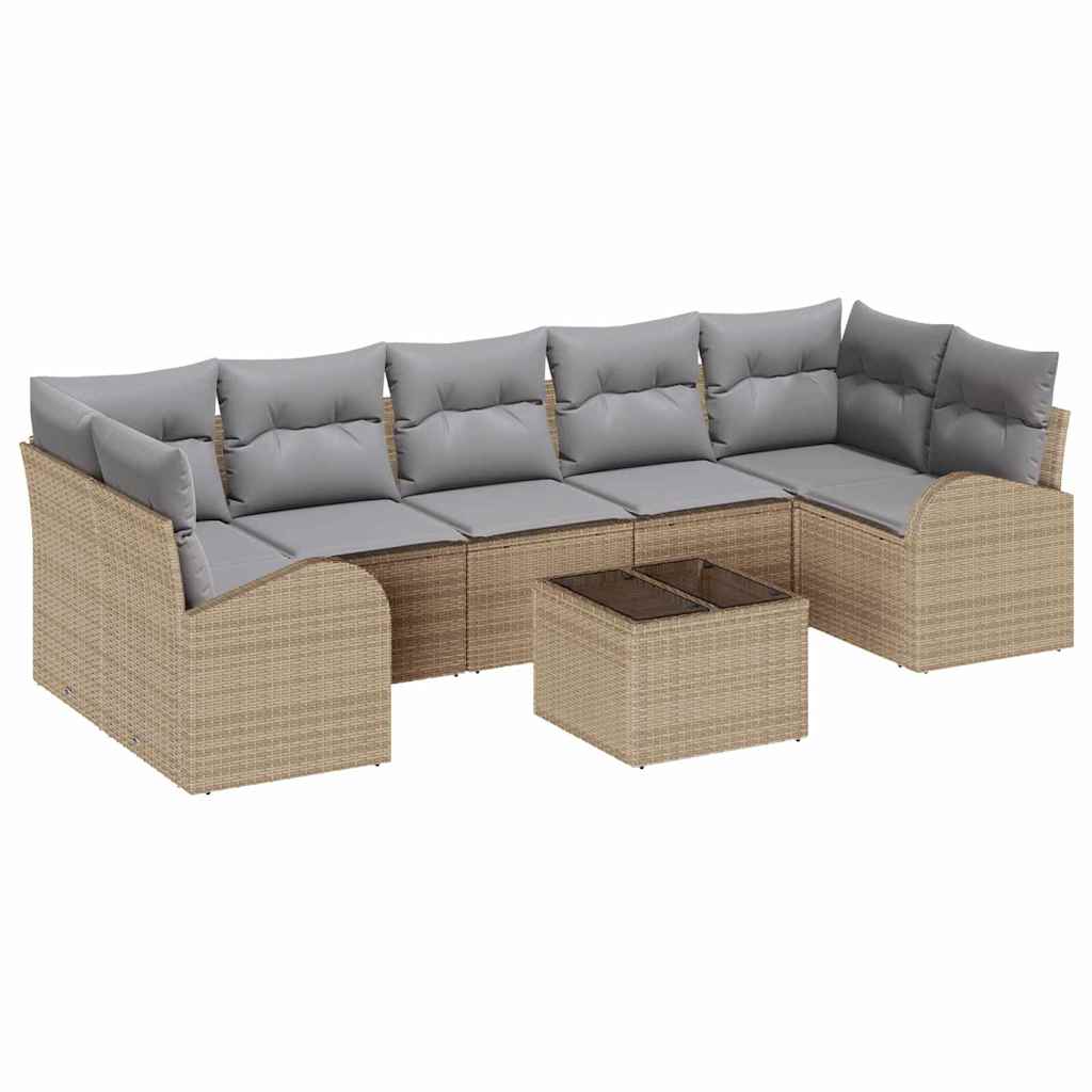 Sjedeća garnitura za vrt 8 pcs Bež i siva 289 x 124 x 69 cm