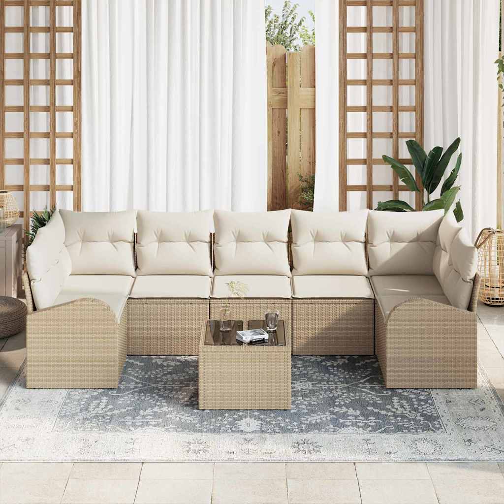 Sjedeća garnitura za vrt 8 pcs Bež i krema 289 x 124 x 69 cm