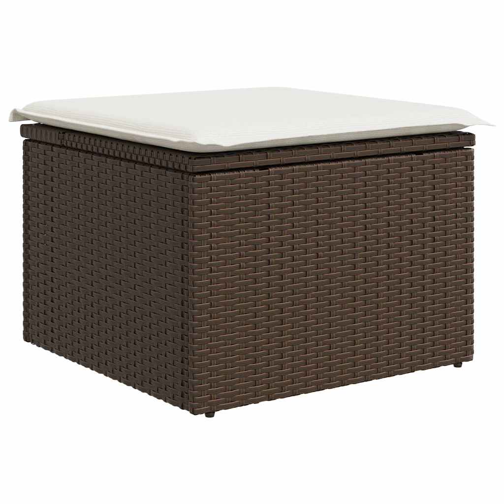 Set sofe s jastukom s pohranom 4 pcs Smeđa i bijela poliratan