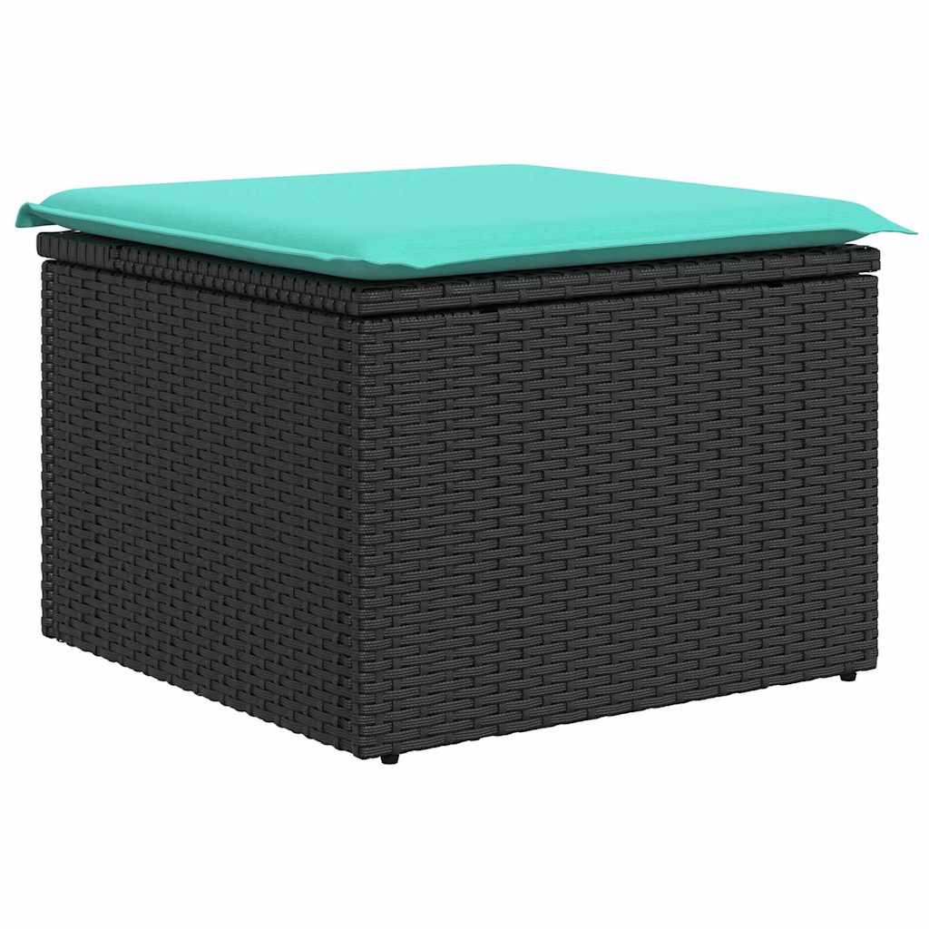 Set sofe s jastukom s pohranom 4 pcs Crna i Tirkizna poliratan