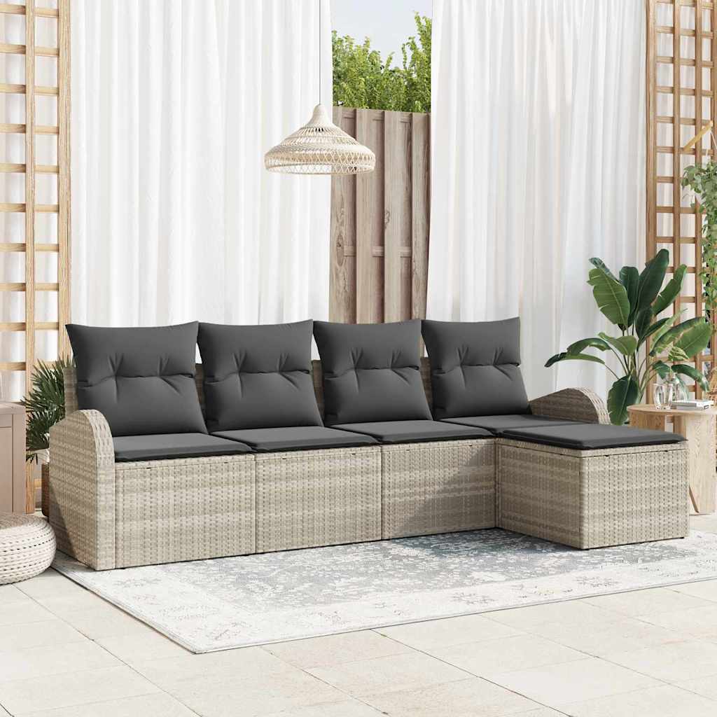 Set sofe s jastukom s pohranom 5 pcs Svijetlo siva poliratan
