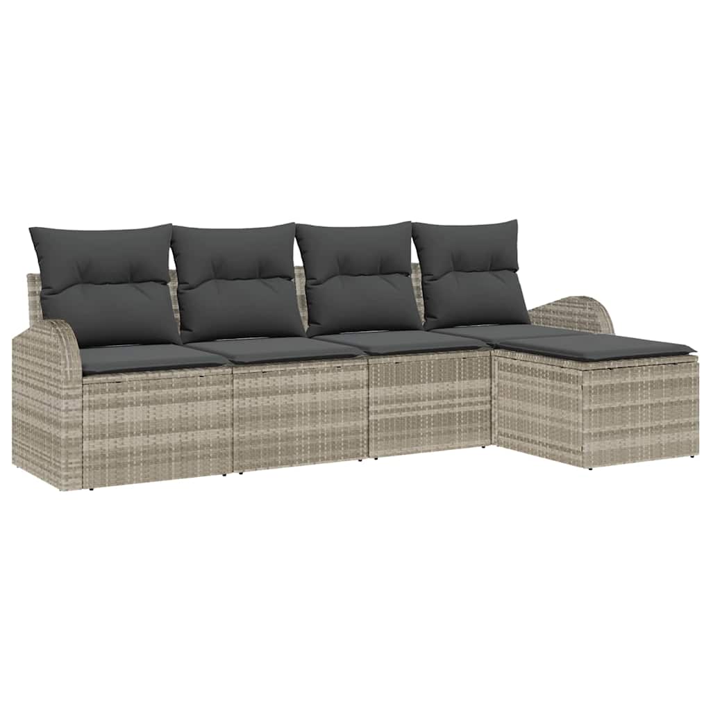 Set sofe s jastukom s pohranom 5 pcs Svijetlo siva poliratan