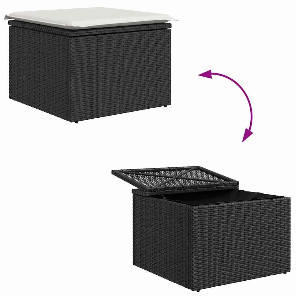 Set sofe s jastukom s pohranom 6 pcs Crna i bijela poliratan