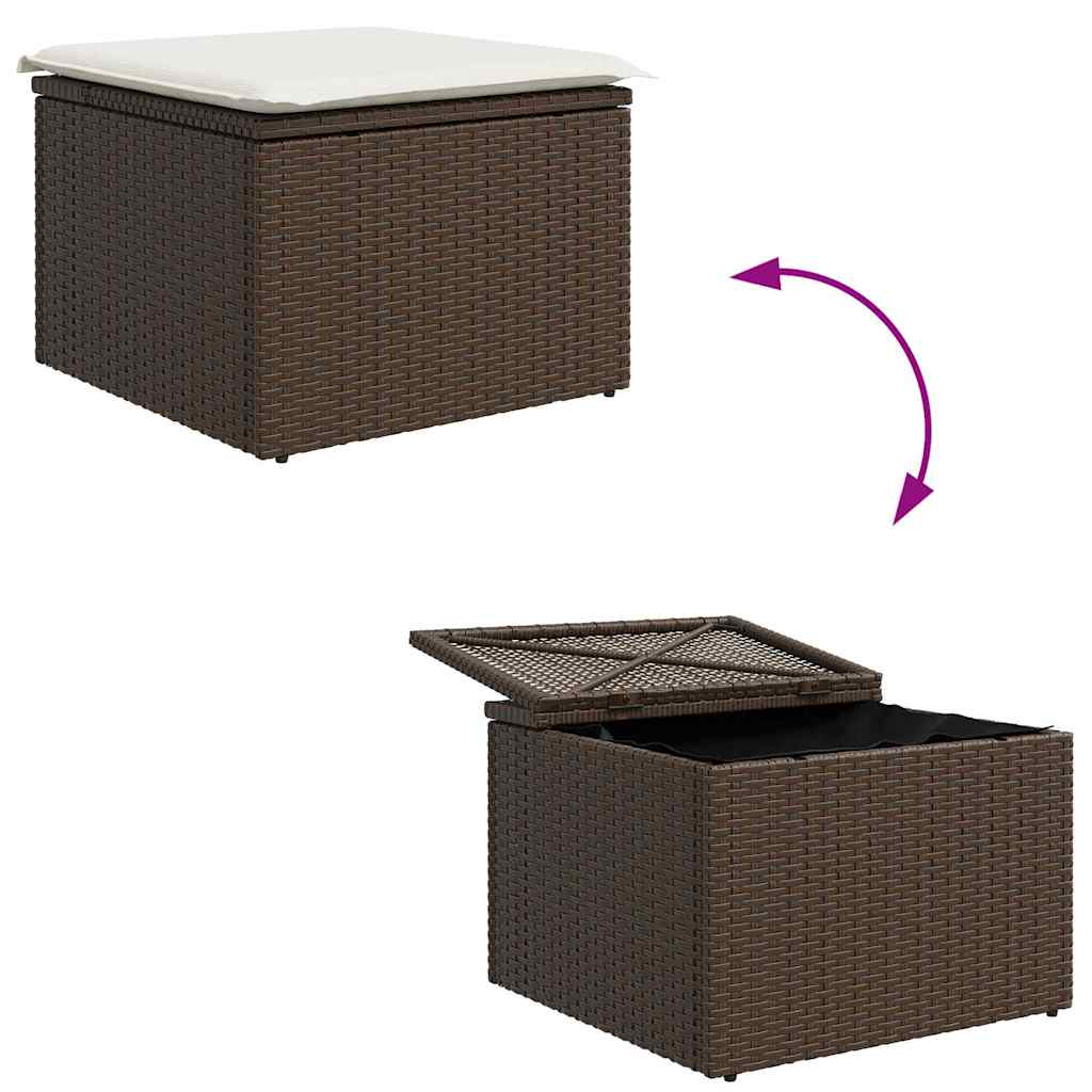 Set sofe s jastukom s pohranom 6 pcs Smeđa i bijela poliratan
