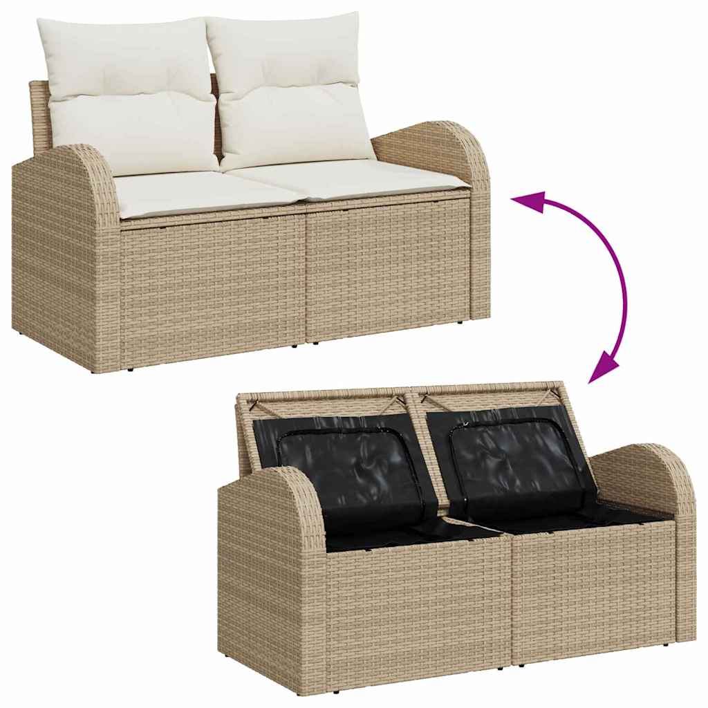 Set sofe s jastukom s pohranom 6 pcs Bež i Bijela poliratan