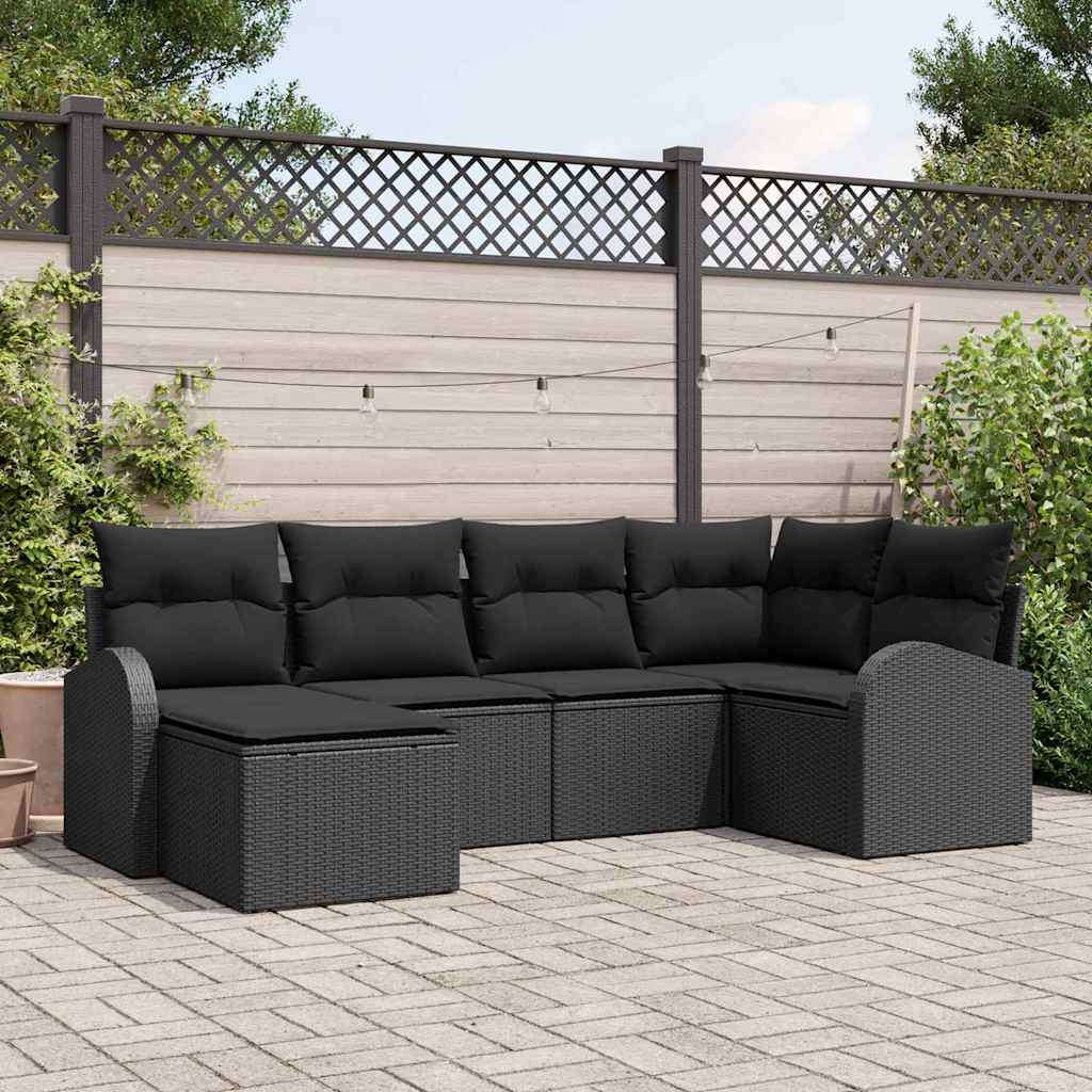 Set sofe 6 kom. Crna poliratan 234 x 124 x 85 cm