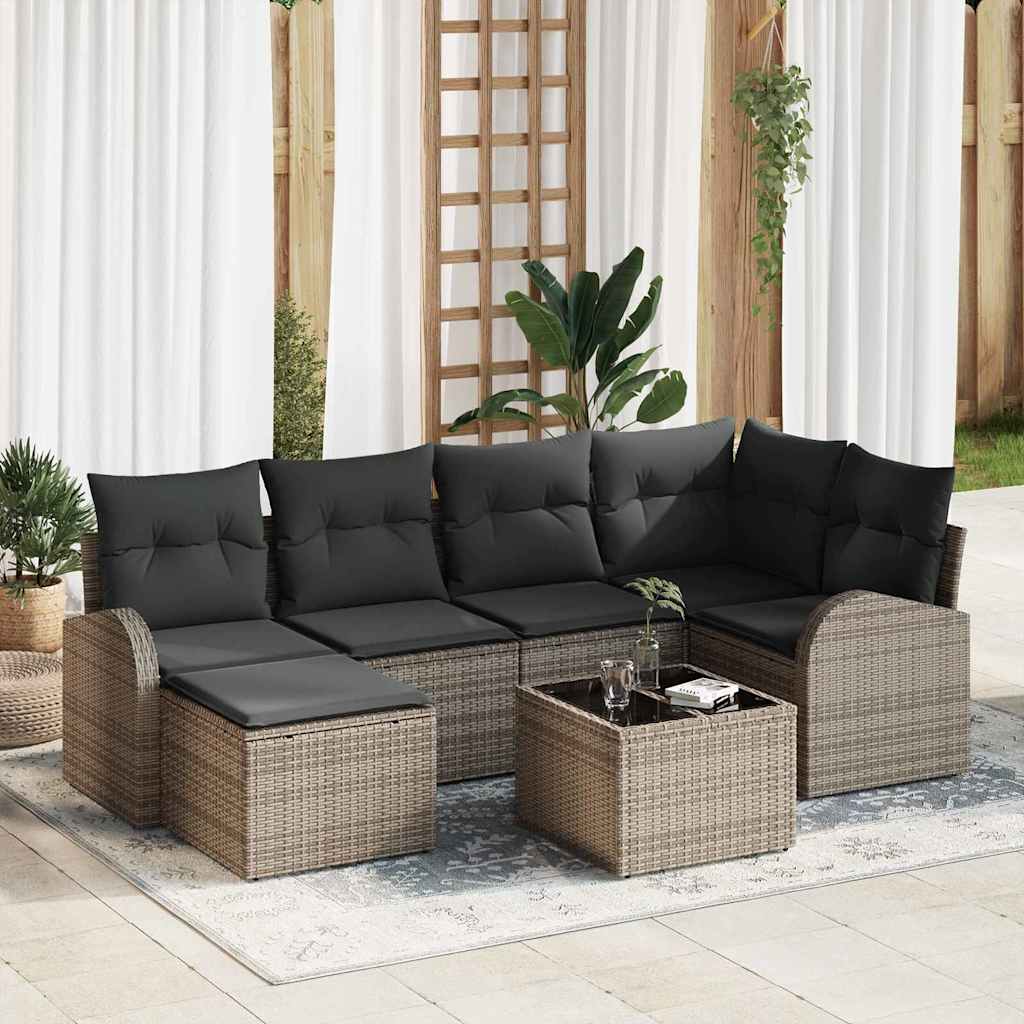 Set sofe s jastukom s pohranom 7 pcs Siva poliratan