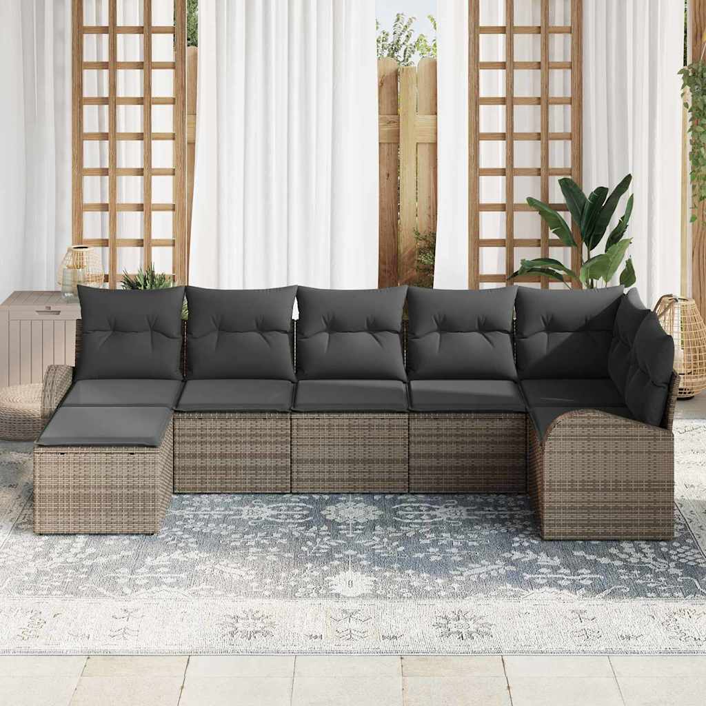 Set sofe s jastukom s pohranom 7 pcs Siva poliratan