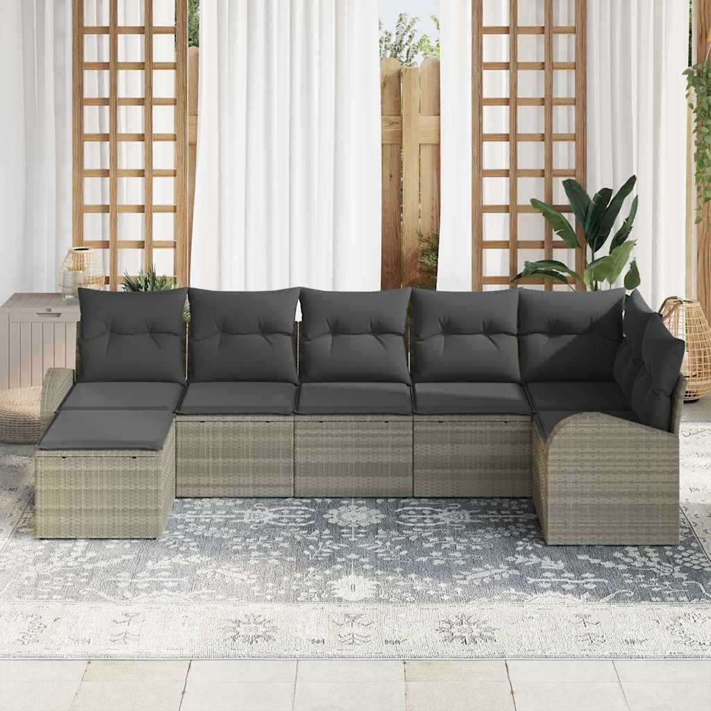 Set sofe s jastukom s pohranom 7 pcs Svijetlo siva poliratan