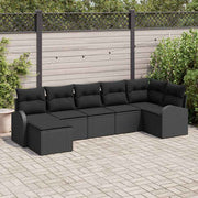 Set sofe s jastukom s pohranom 7 pcs Crna poliratan