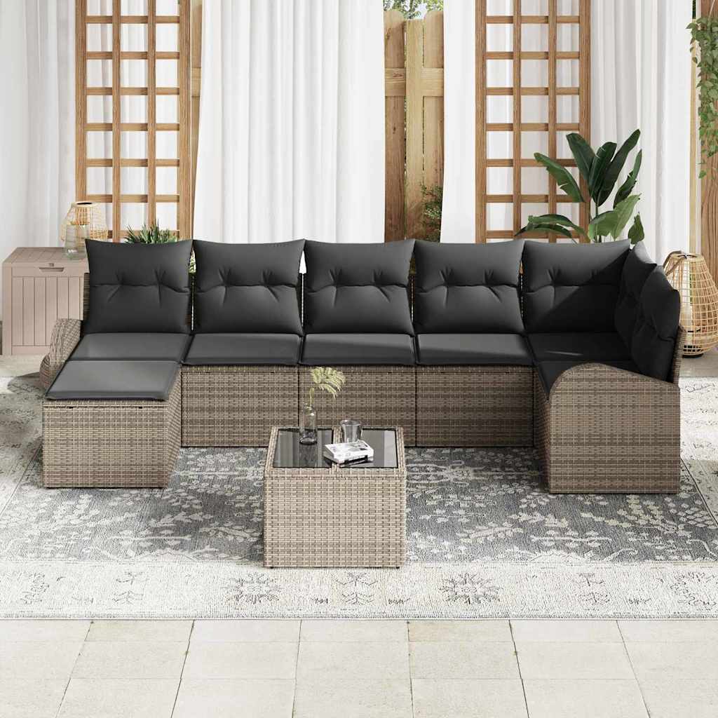 Set sofe s jastukom s pohranom 8 pcs Siva poliratan