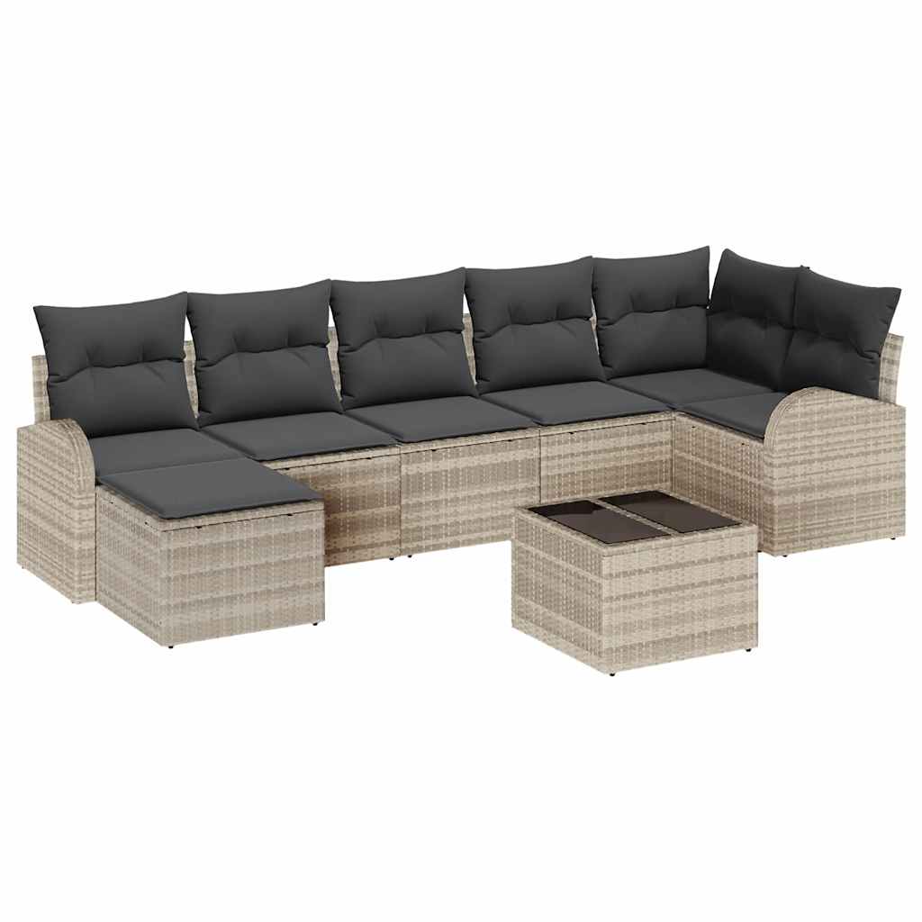 Set sofe s jastukom s pohranom 8 pcs Svijetlo siva poliratan