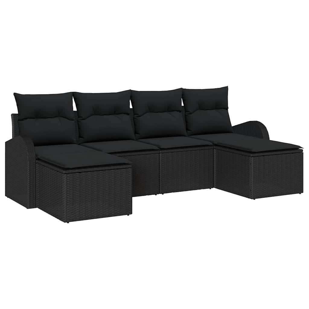 Set sofe 6 kom. Crna poliratan 124 x 62 x 85 cm