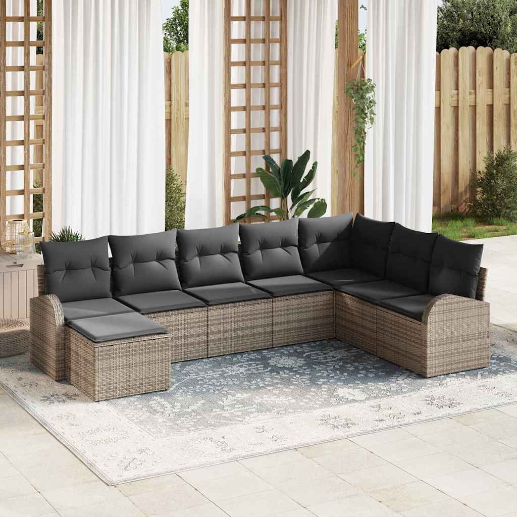 Set sofe s jastukom s pohranom 8 pcs Siva poliratan