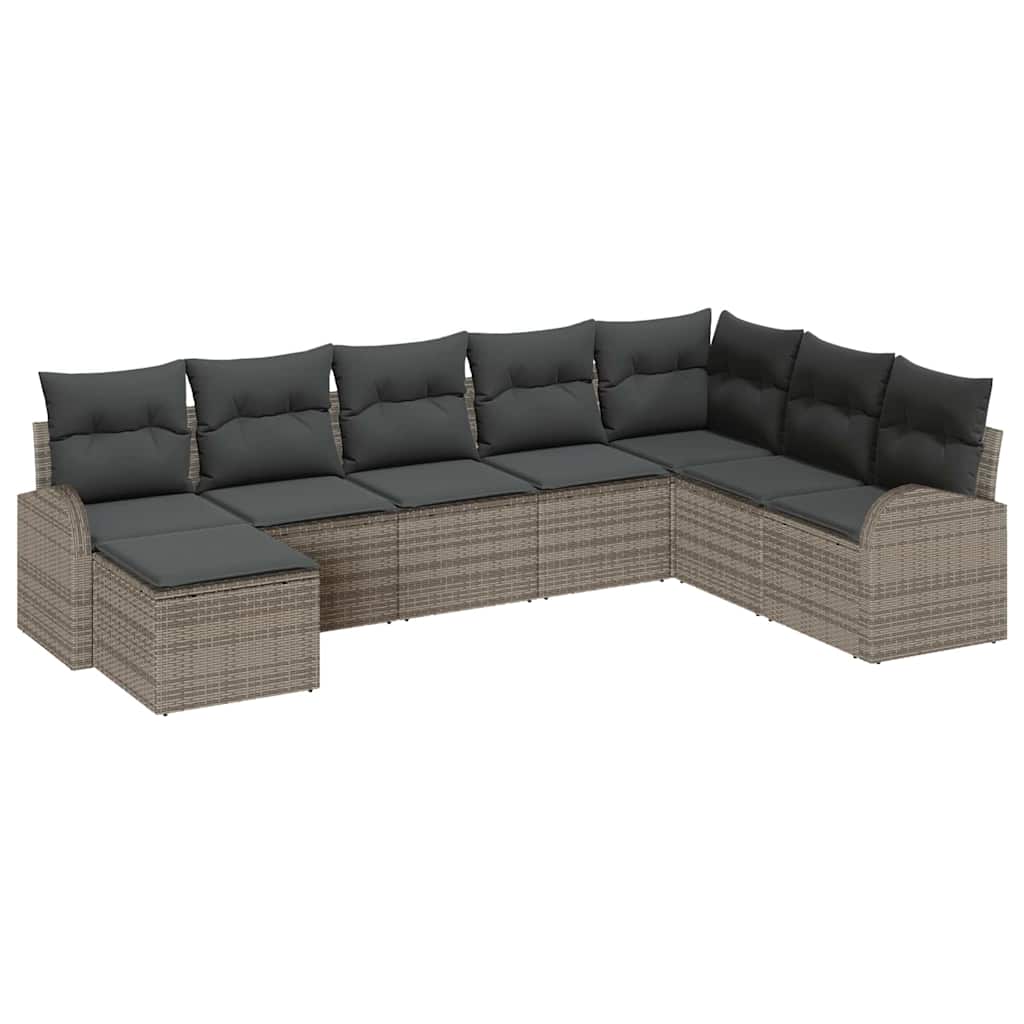Set sofe s jastukom s pohranom 8 pcs Siva poliratan
