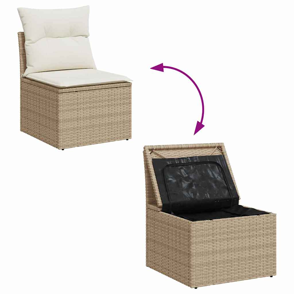 Set sofe s jastukom s pohranom 8 pcs Bež i Bijela poliratan