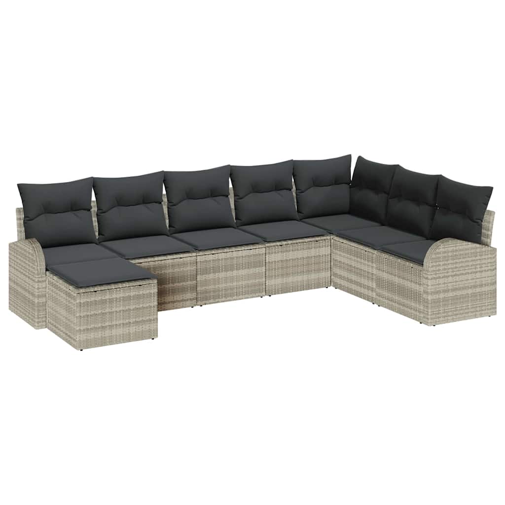 Set sofe s jastukom s pohranom 8 pcs Svijetlo siva poliratan